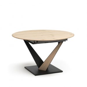 TAVOLO WEST - ALLUNGABILE LEGNO ROTONDO