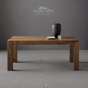 Alta Corte WEST QUADRATO ALLUNGABILE Ecoliving Tavolo quadrato allungabile  - struttura in metallo con inserti in legno e piano in legno impiallacciato, laccato